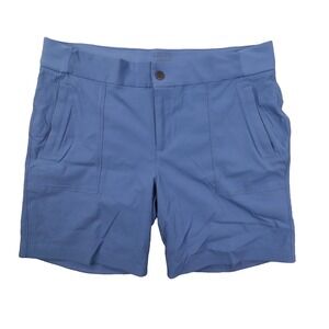 Athleta Trekkie Bermuda 2.0 Shorts Blue 7" Ripstop Lightweight Womens 14 Hiking